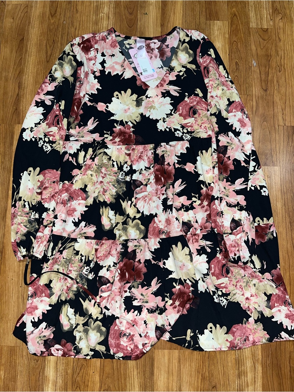 🆕 NWT Pink Coconut Floral V-Neck Babydoll Dress